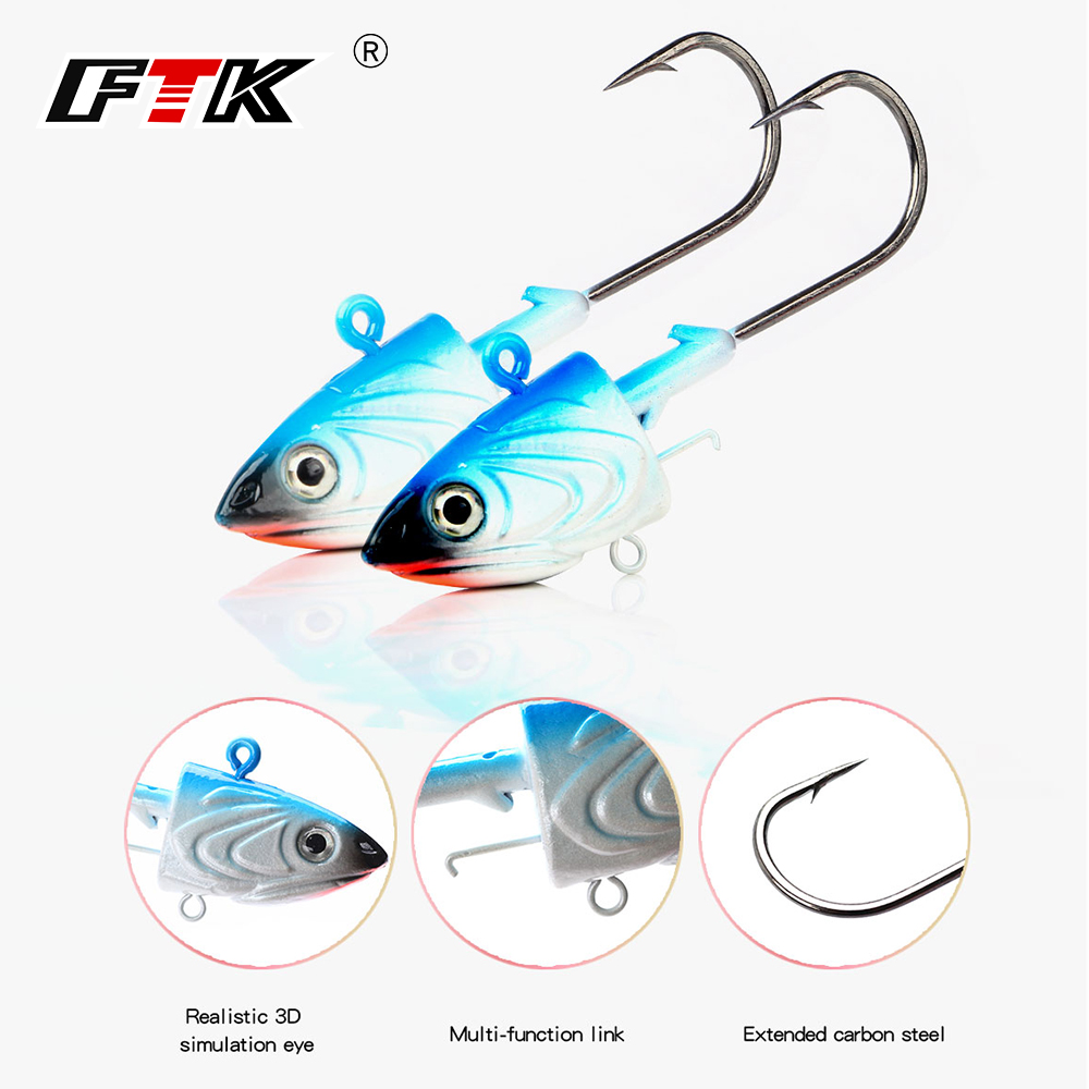 FTK 2PCS Jig Head Vishaak 40g  - Fishing Lure Soft Plastic recensie en prijs